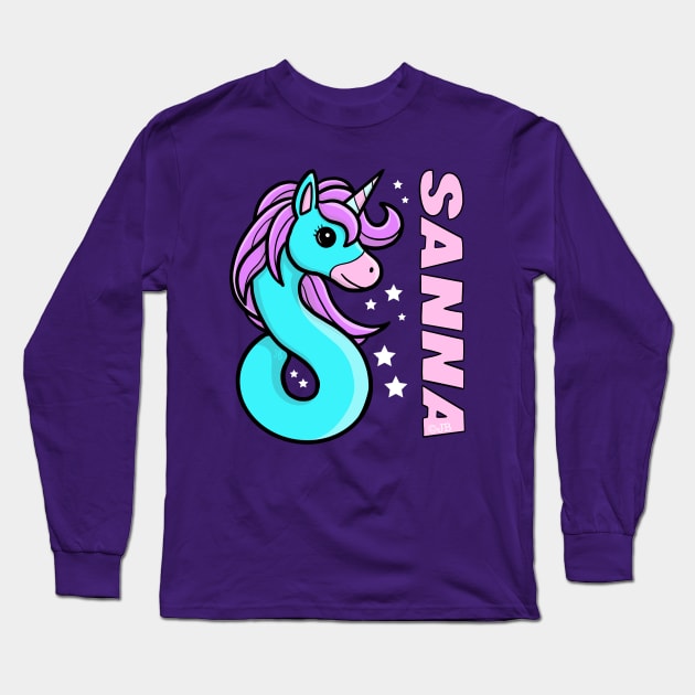 Sanna Unicorn Long Sleeve T-Shirt by Sketchy